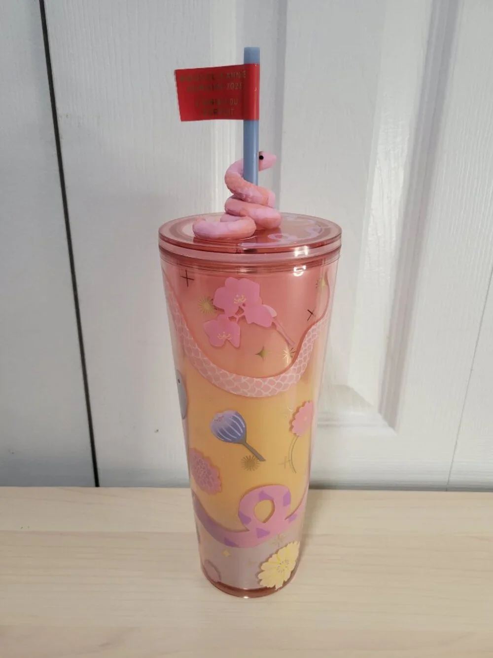 STARBUCKS 2025 Lunar New Year Snake 24oz Pastel Pink Venti Cold Cup Tumbler NWT